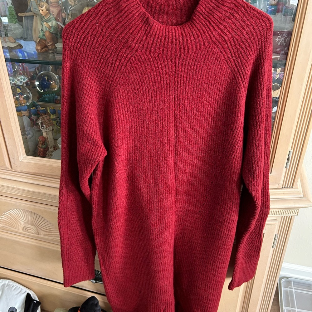 NWOT Abercrombie & Fitch Red Cowl Neck DRESS